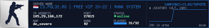 Banner CS.PGL32.RO | FREE VIP 20-22 | RANK SYSTEM
